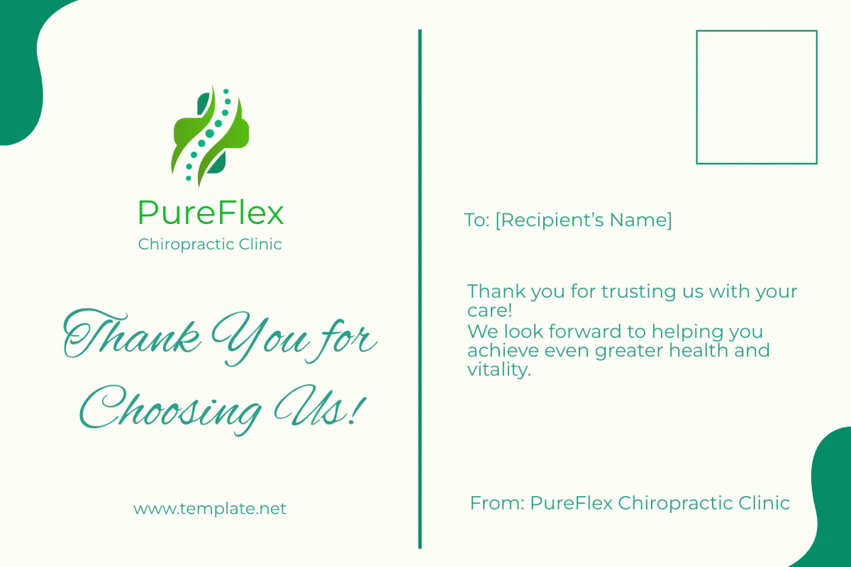 Free Chiropractic Clinic Postcard Template to Edit Online