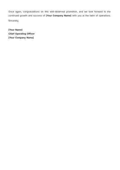 Free Promotion Letter for Career Advancement Template to Edit Online