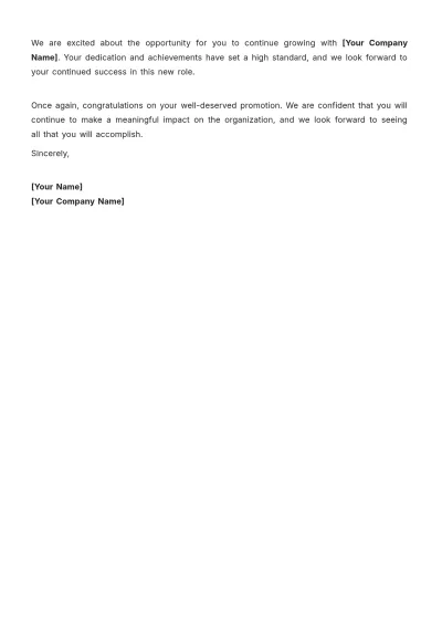 Free Internal Promotion Offer Letter Template to Edit Online