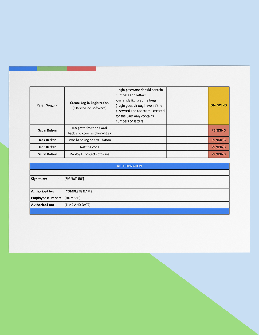 IT Project Schedule Template