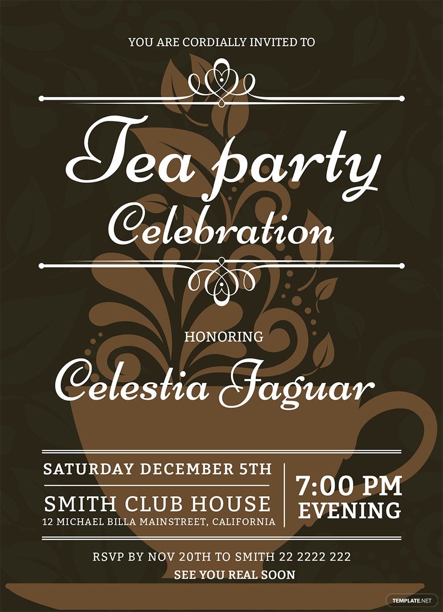 Tea Party Invitation Template