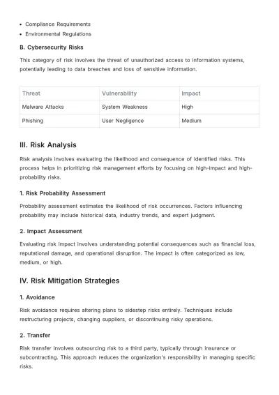 Free Risk Assessment Report Template to Edit Online