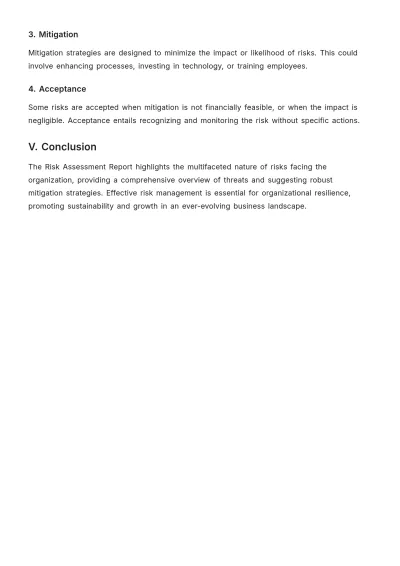 Free Risk Assessment Report Template to Edit Online