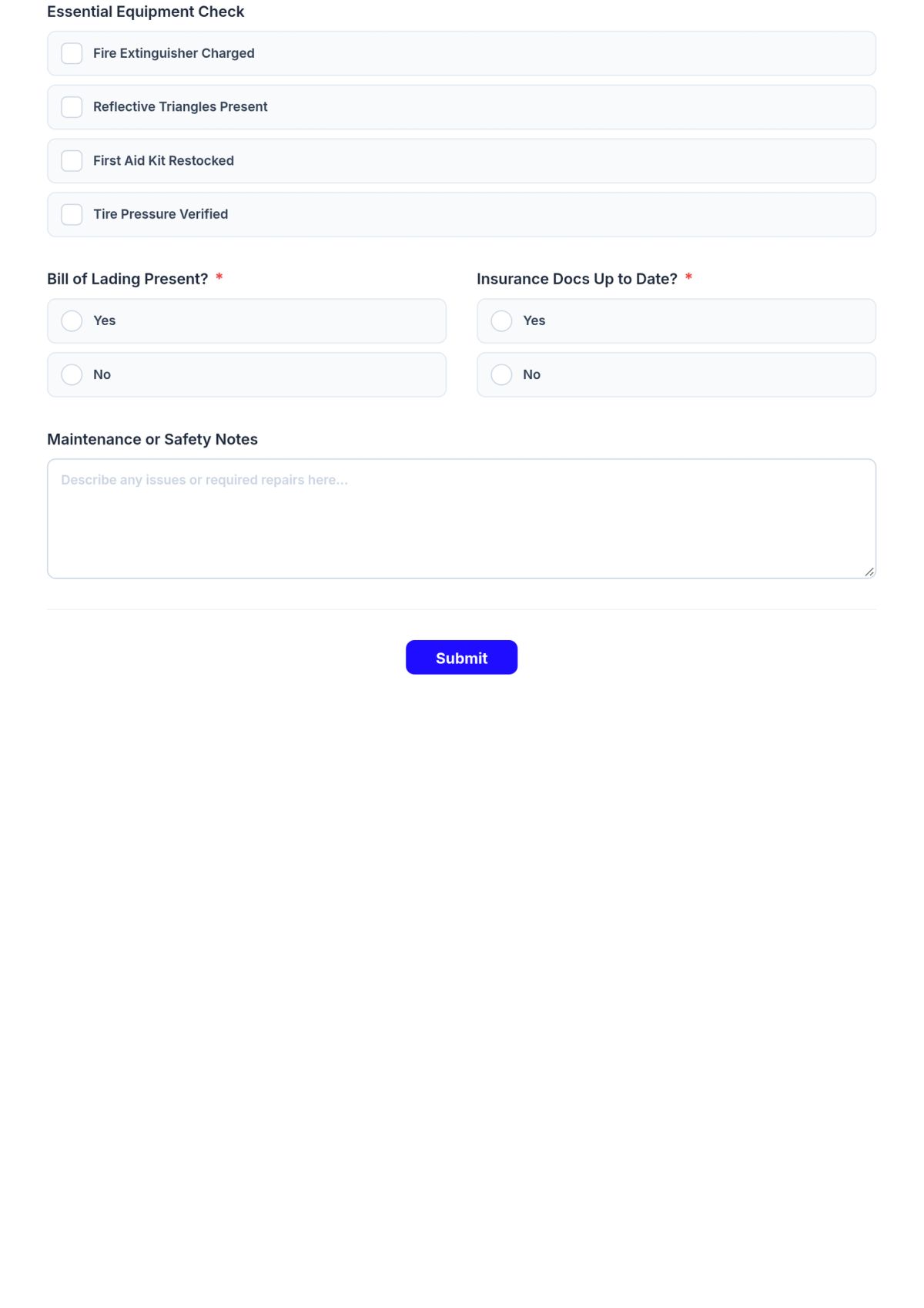 Free Shipping Company Checklist Form Template & AI Maker Free Shipping Company Checklist Form Template & AI Maker