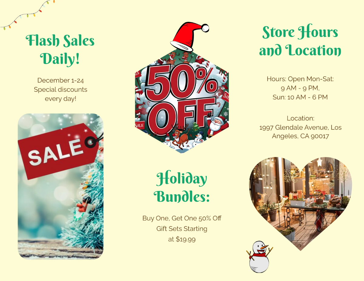 Free Editable Christmas Brochure Template to Edit Online