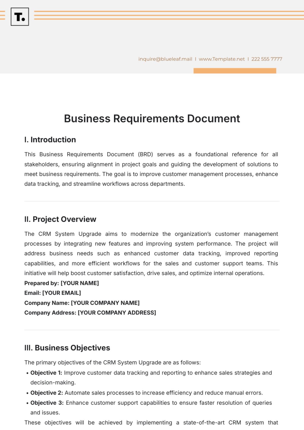 Business Requirements Document Template - Edit Online & Download