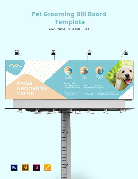 Pet Grooming Billboard Template