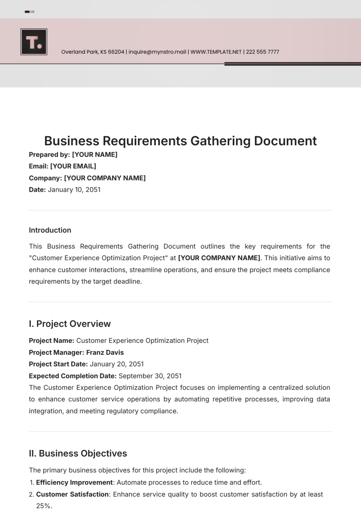 Business Requirements Gathering Document Template - Edit Online & Download