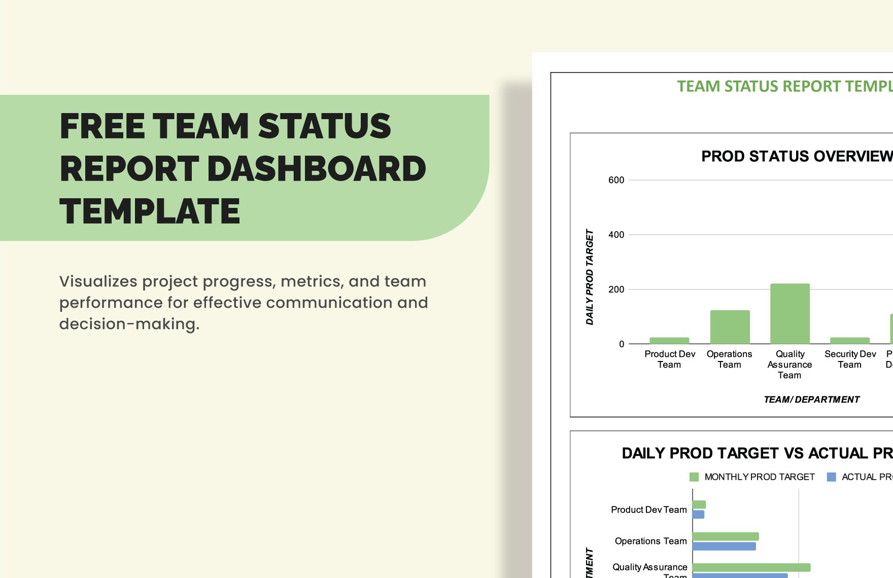 Team Status Report Dashboard Template