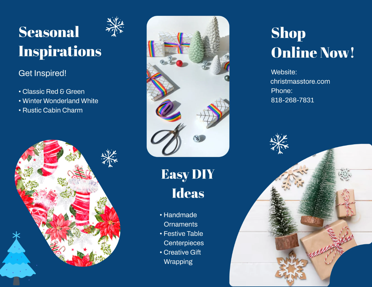 Free Tri-Fold Christmas Brochure Template to Edit Online