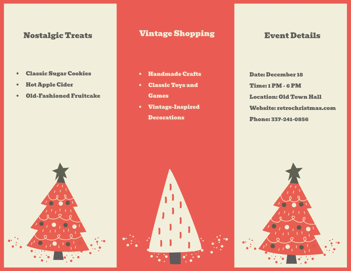 Free Retro Christmas Brochure Template to Edit Online