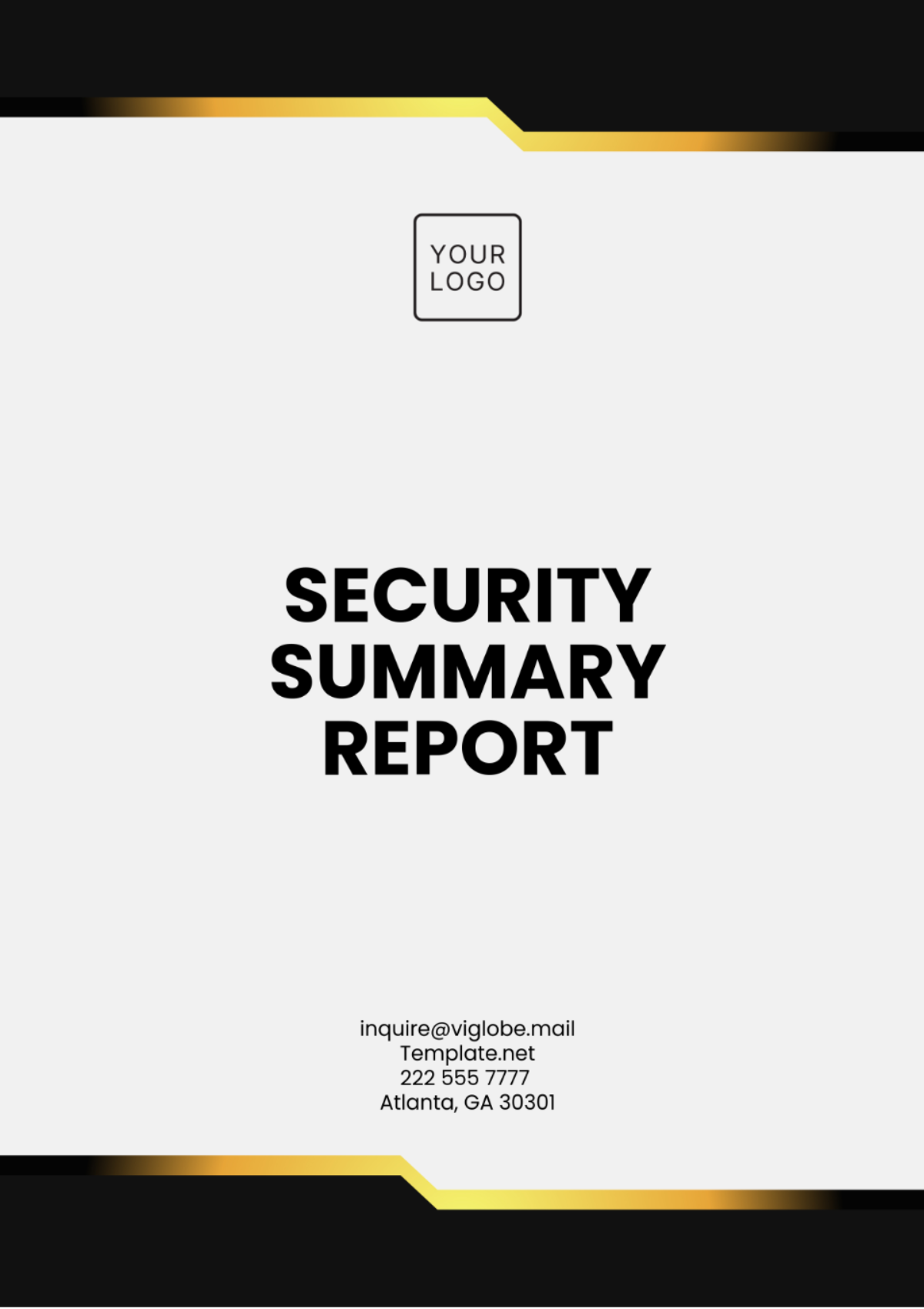 Security Summary Report Template - Edit Online & Download