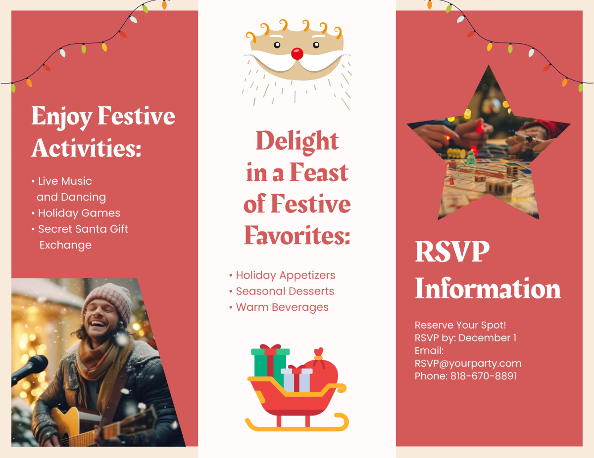 Free Christmas Party Brochure Template to Edit Online