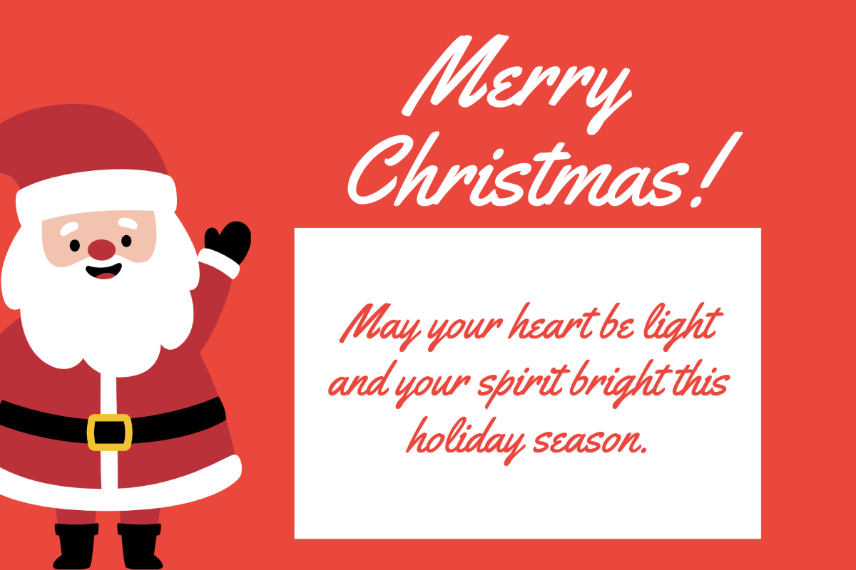 Christmas Greeting Postcard Template