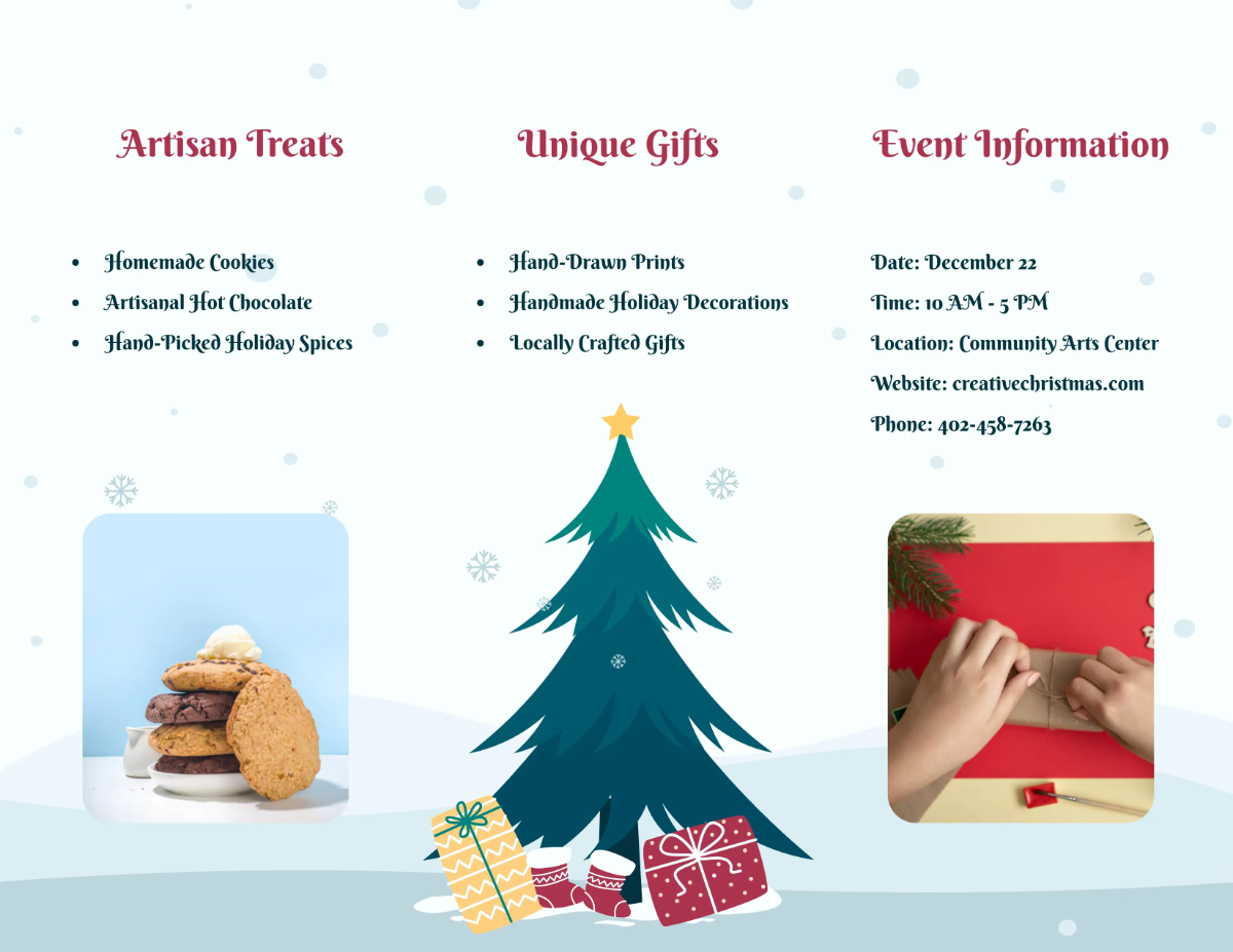 Free Hand-Drawn Christmas Brochure Design Template to Edit Online