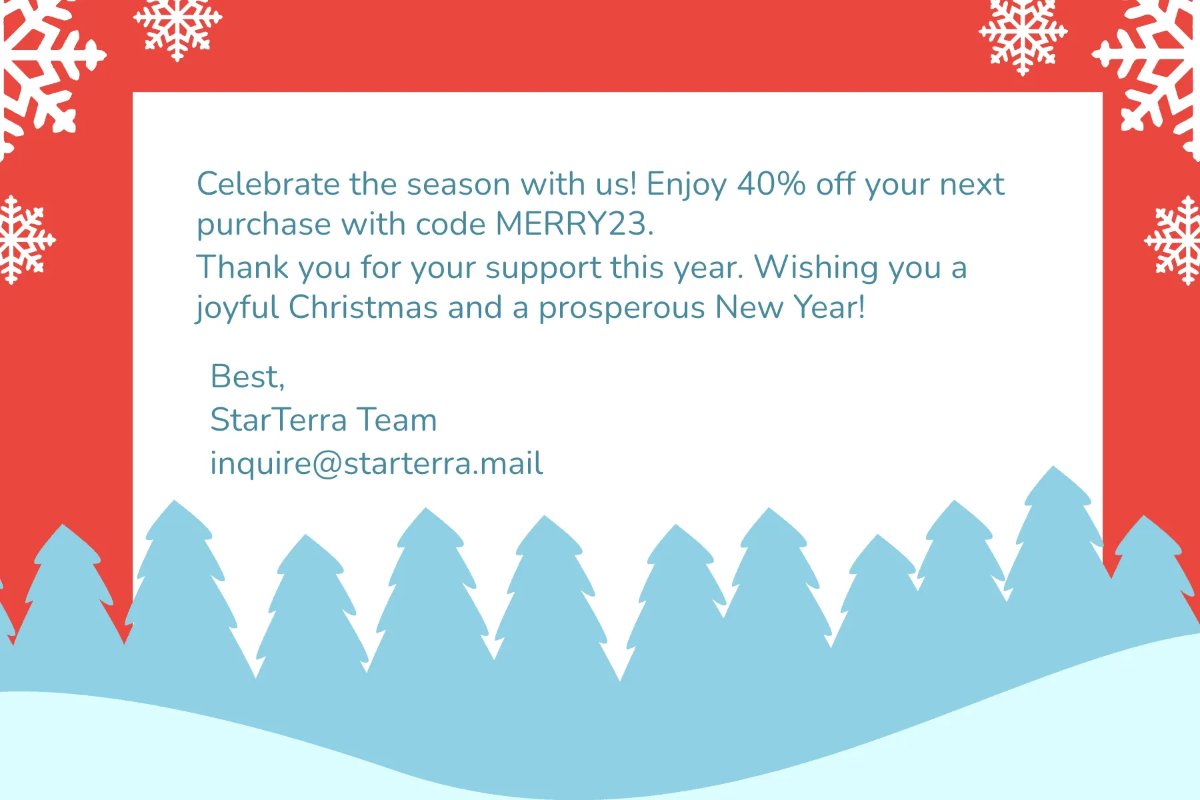 Free Christmas Postcard for Businesses Template to Edit Online