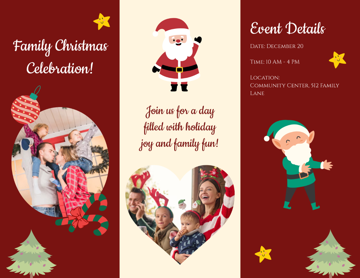 Free Christmas Family Event Brochure Template - Edit Online & Download ...