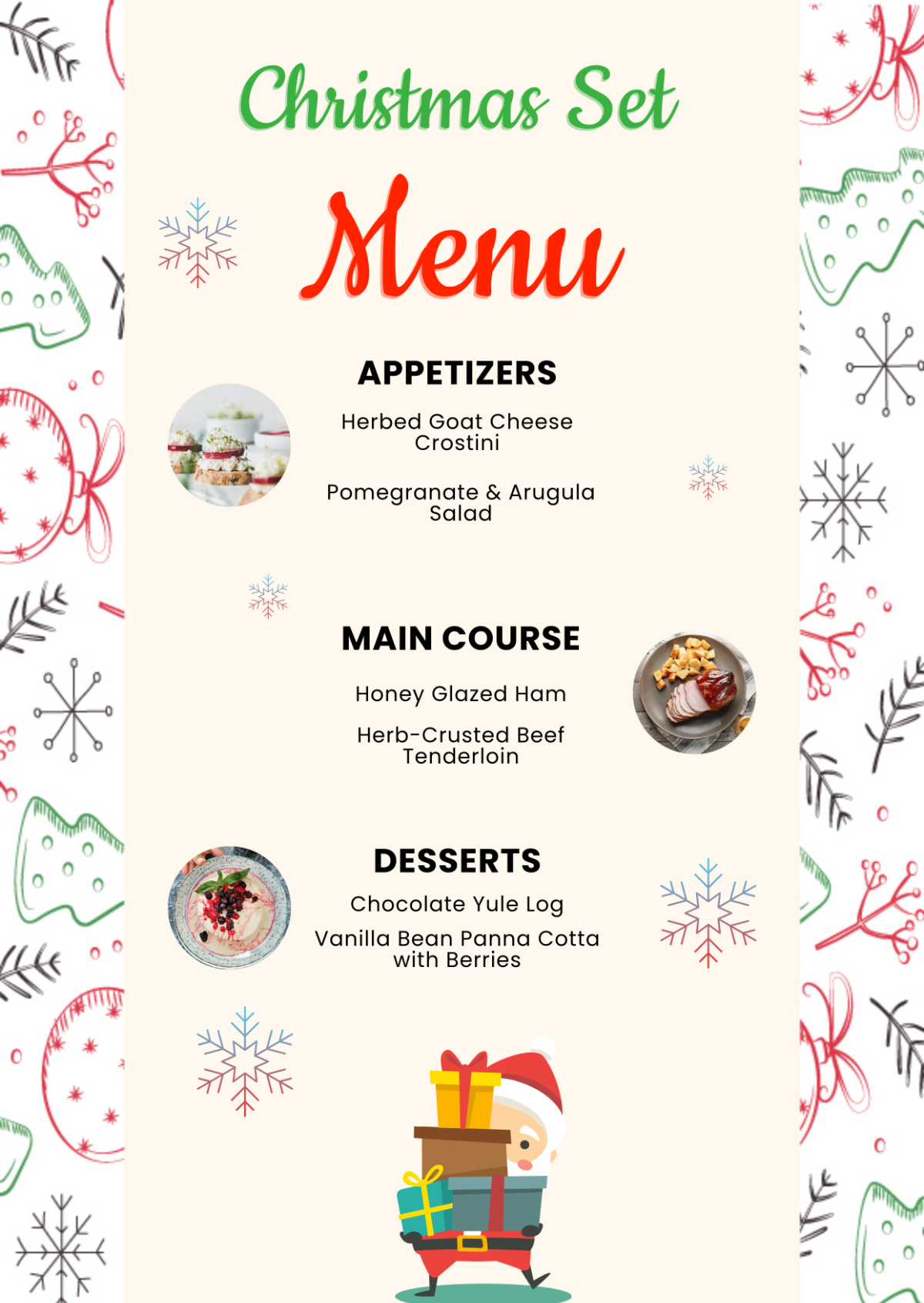 Aesthetic Christmas Set Menu Template - Edit Online & Download