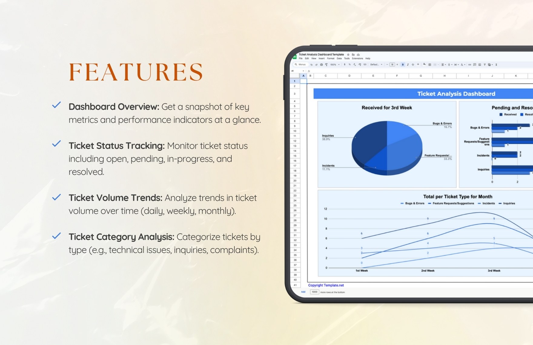 Ticket Analysis Dashboard Template