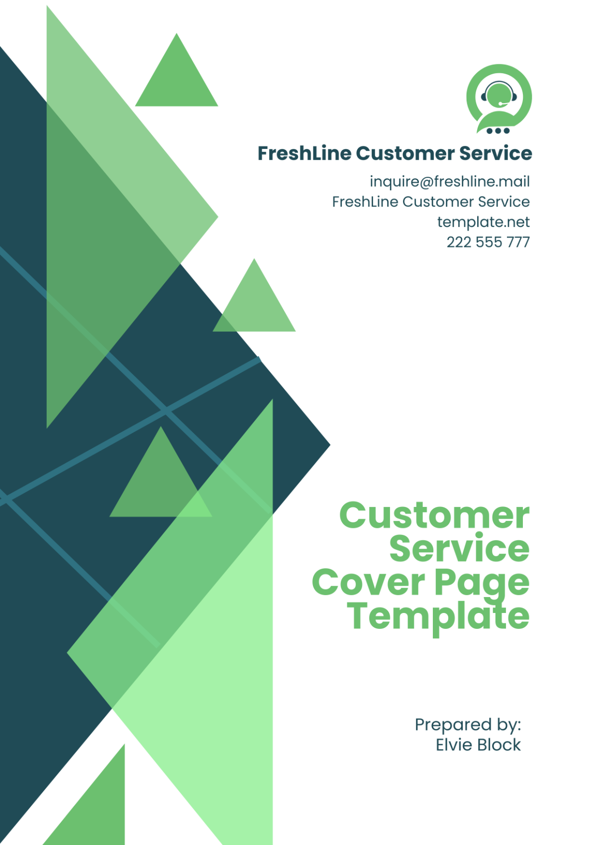 Customer Service Cover Page