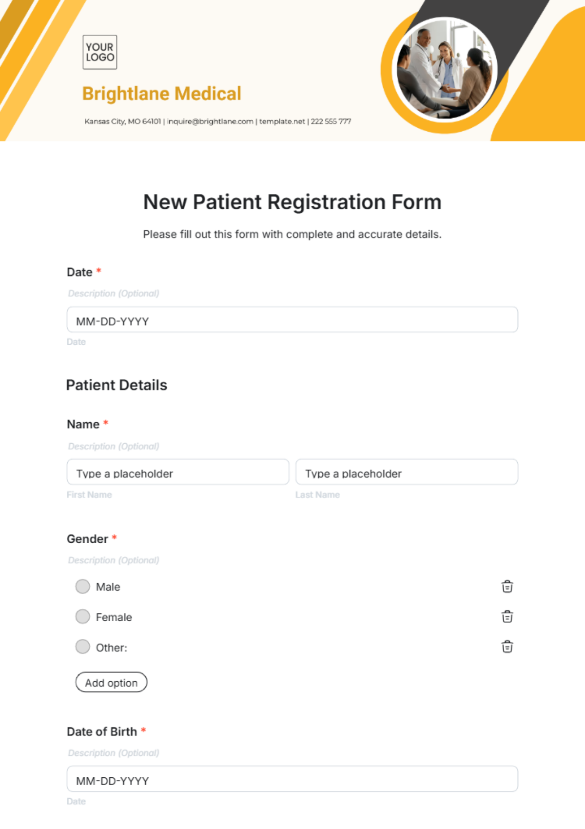 New Patient Registration Form Template - Edit Online & Download