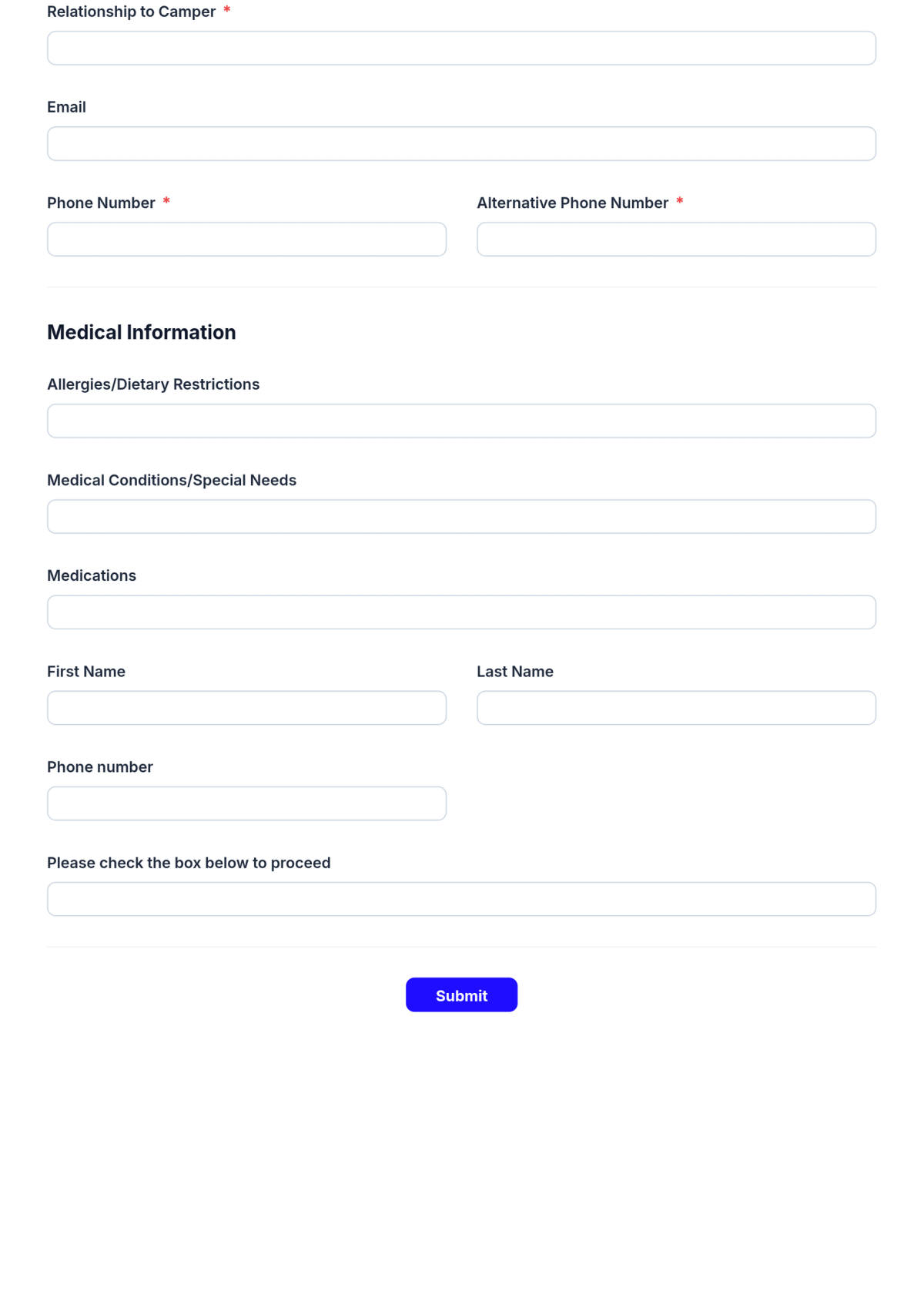 Free Summer Camp Registration Form Template & AI Maker Free Summer Camp Registration Form Template & AI Maker