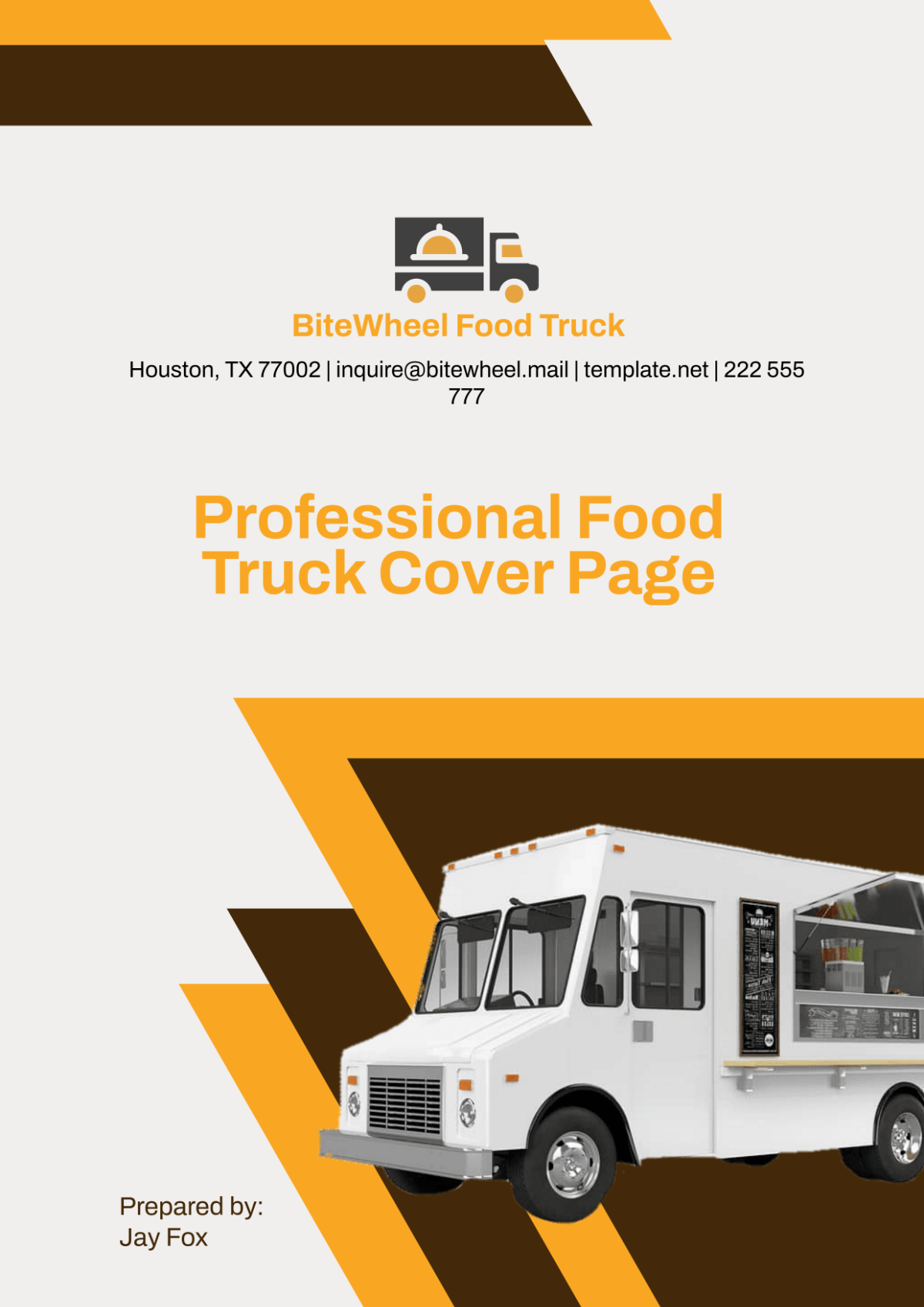 Professional Food Truck Cover Page