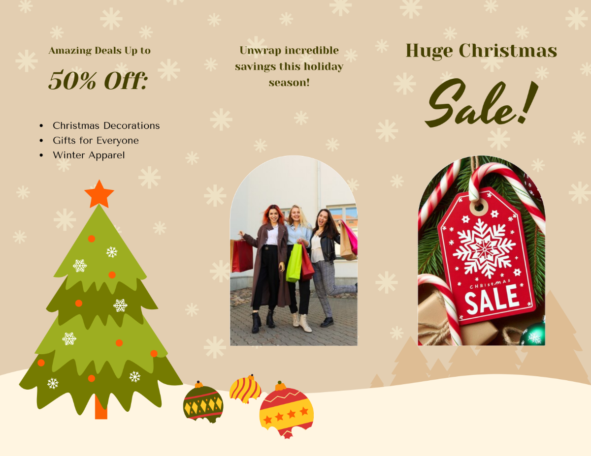 Colorful Christmas Sale Brochure Template - Edit Online & Download