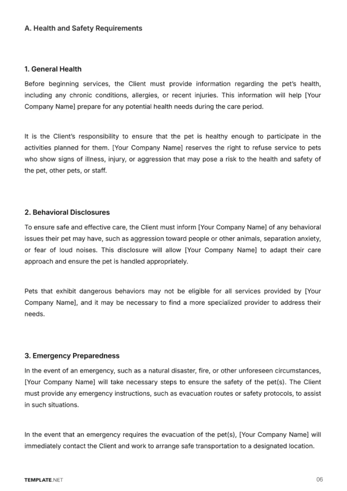 Free Pet Care Contract Template to Edit Online
