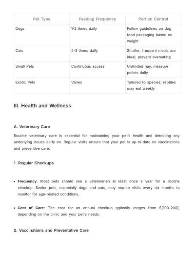 Free Pet Care Guide Template to Edit Online