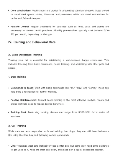 Free Pet Care Guide Template to Edit Online