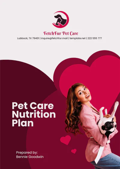 Free Pet Care Nutrition Plan Template to Edit Online