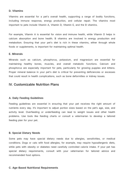 Free Pet Care Nutrition Plan Template to Edit Online