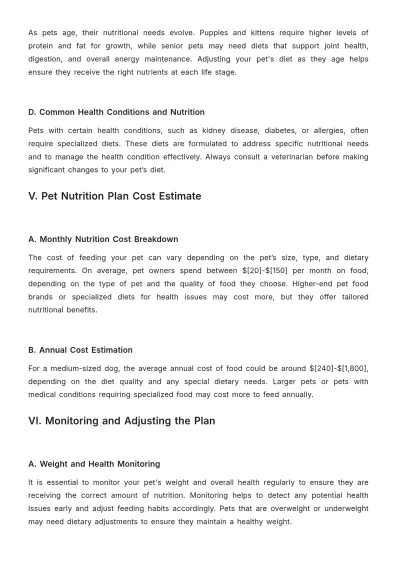 Free Pet Care Nutrition Plan Template to Edit Online