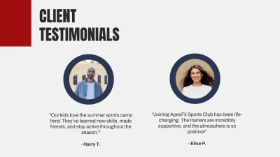 Free Sports Club Presentation Template to Edit Online