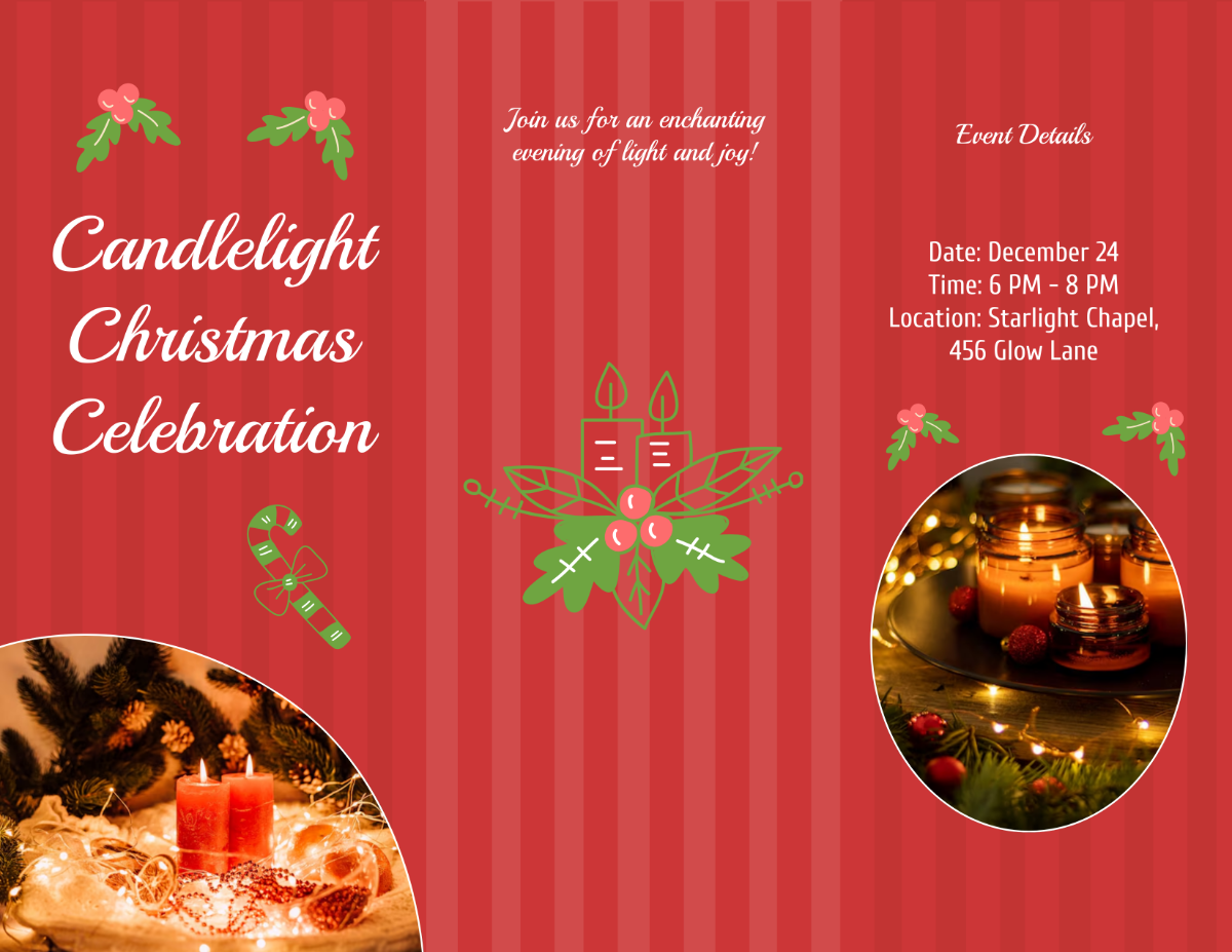 Christmas Candlelight Brochure Template - Edit Online & Download