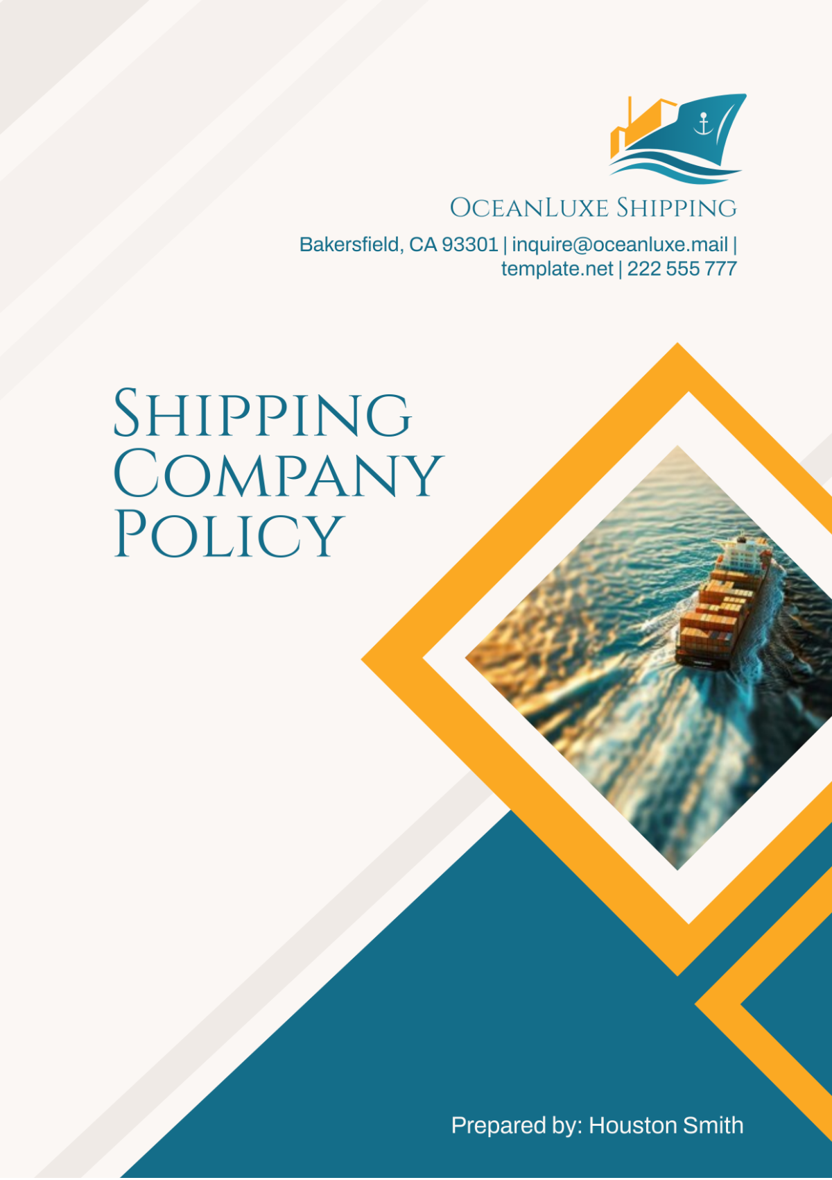 Shipping Company Policy Template - Edit Online & Download