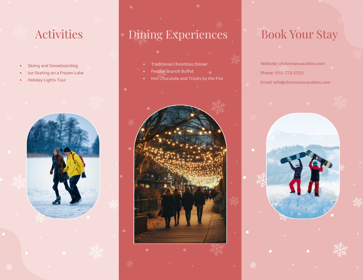 Free Christmas Vacation Brochure Template to Edit Online