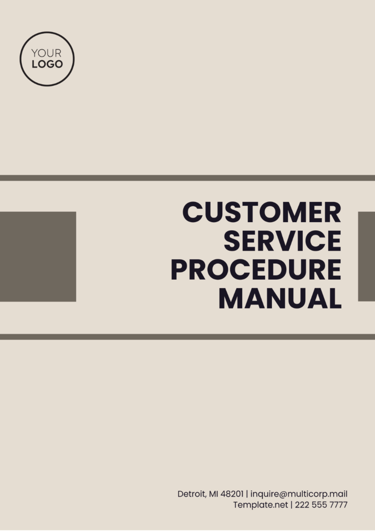 Customer Service Procedure Manual Template - Edit Online & Download