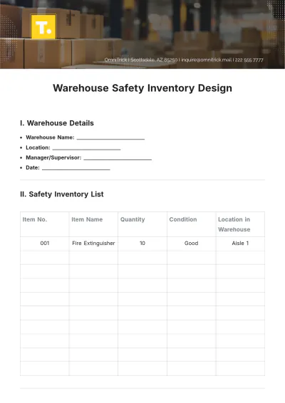 Free Warehouse Safety Inventory Design Template to Edit Online