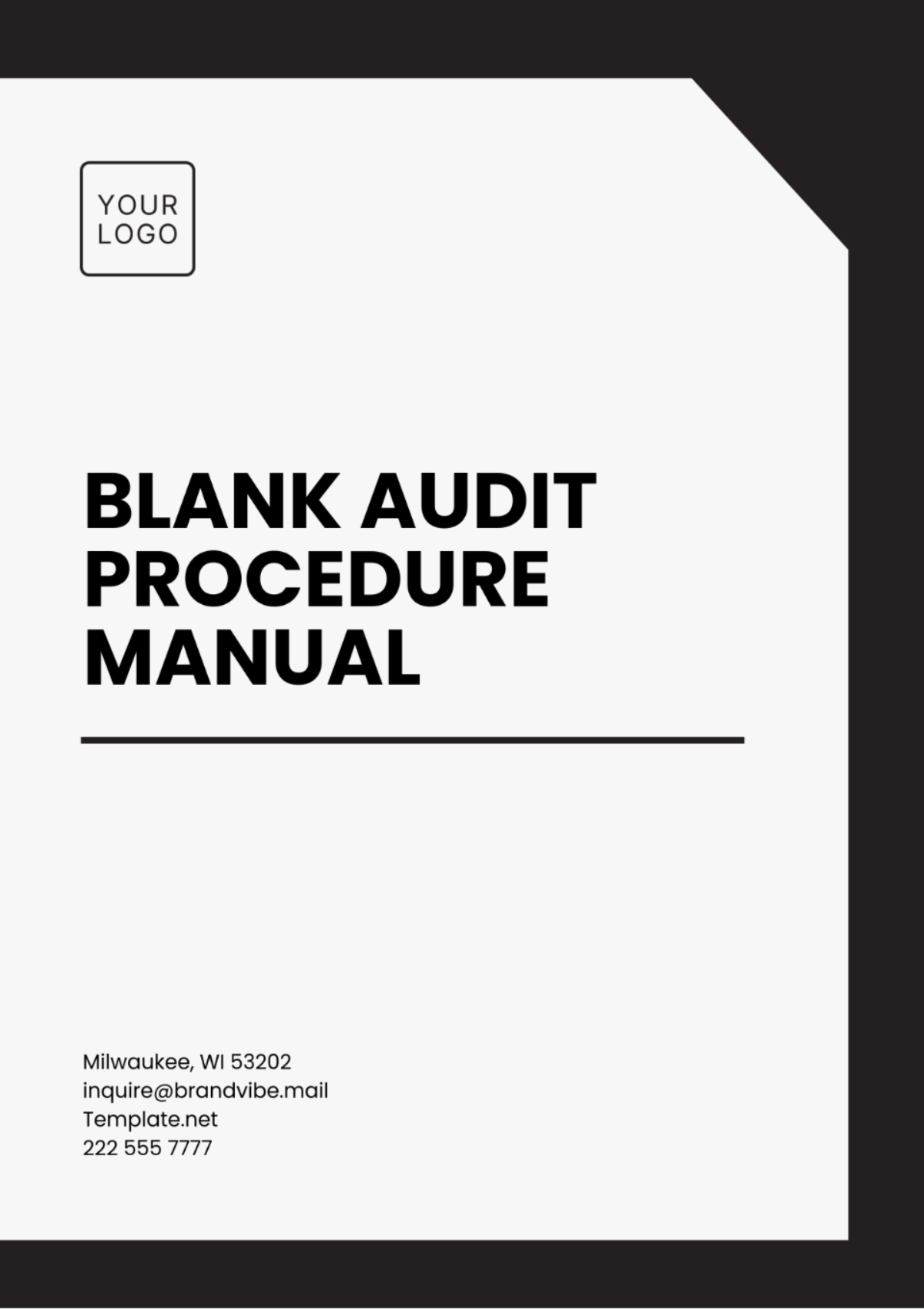 Blank Audit Procedure Manual Template - Edit Online & Download