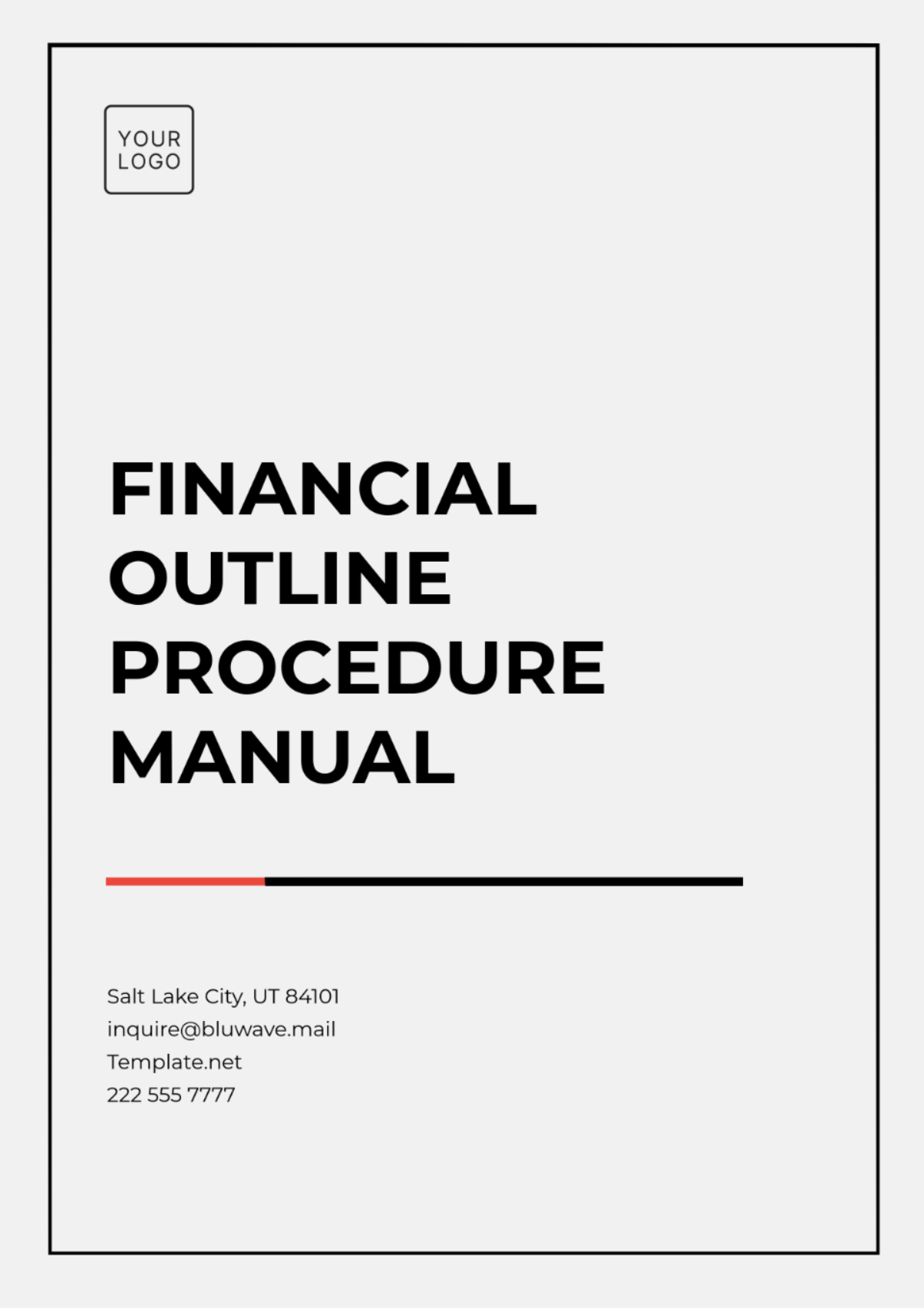 Financial Outline Procedure Manual Template