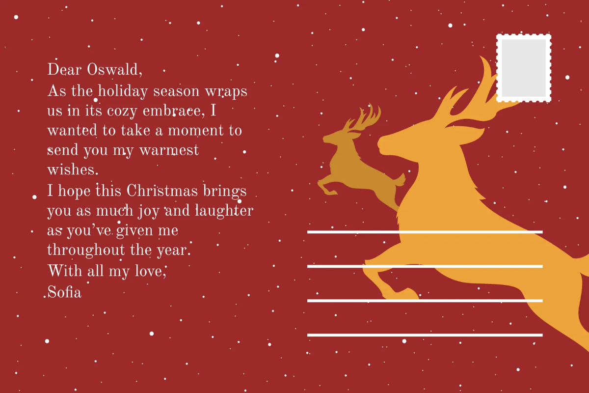 Free Whimsical Santa Christmas Postcard Template to Edit Online