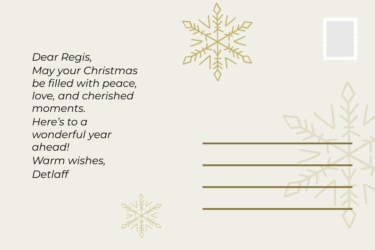 Free Minimalist Christmas Postcard Background Template to Edit Online
