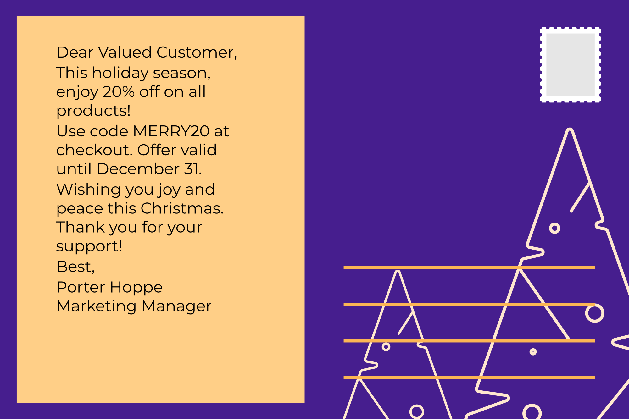 Free Professional Christmas Postcard Template to Edit Online