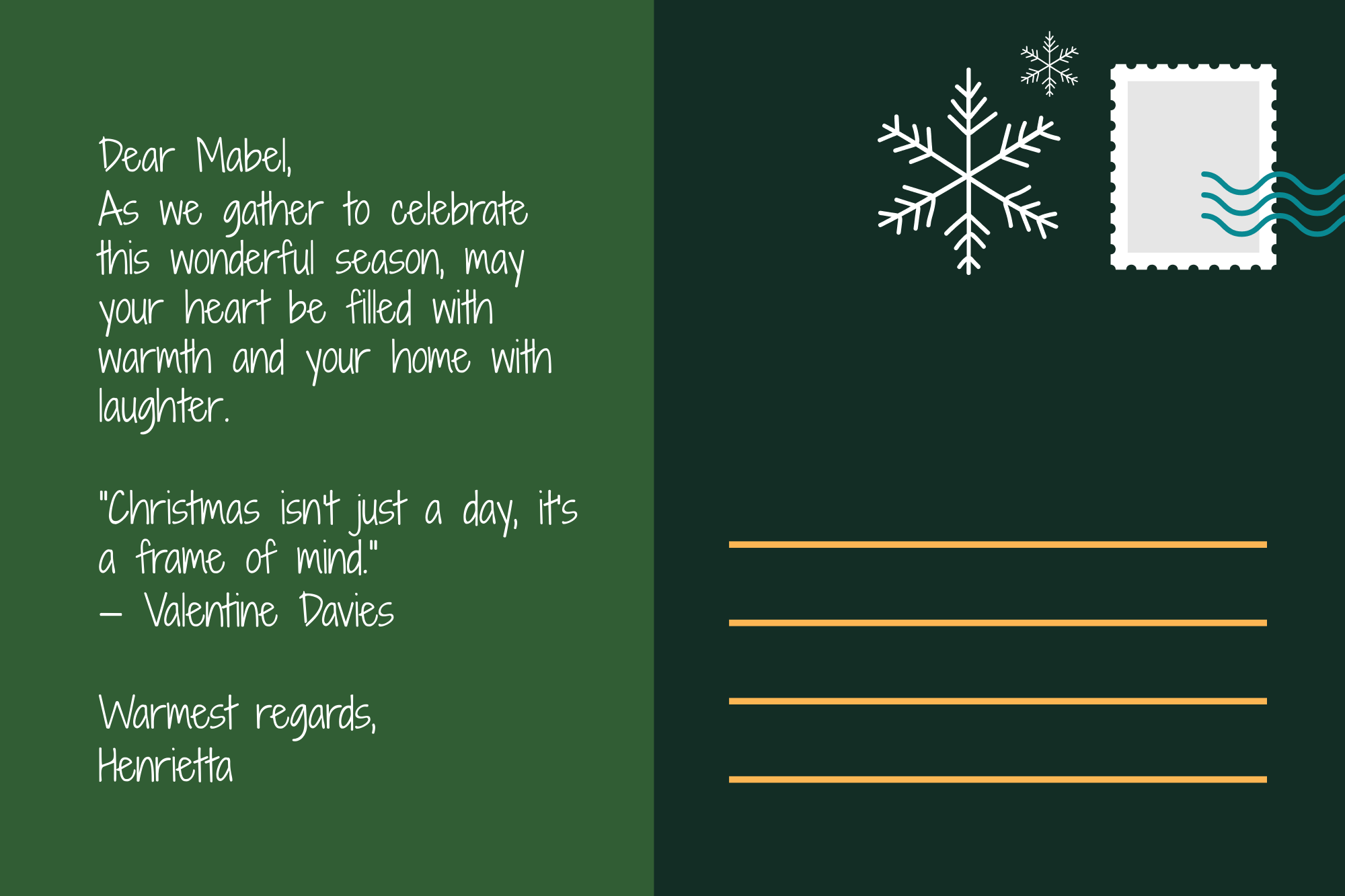 Free Christmas Postcard with Quotes Template to Edit Online