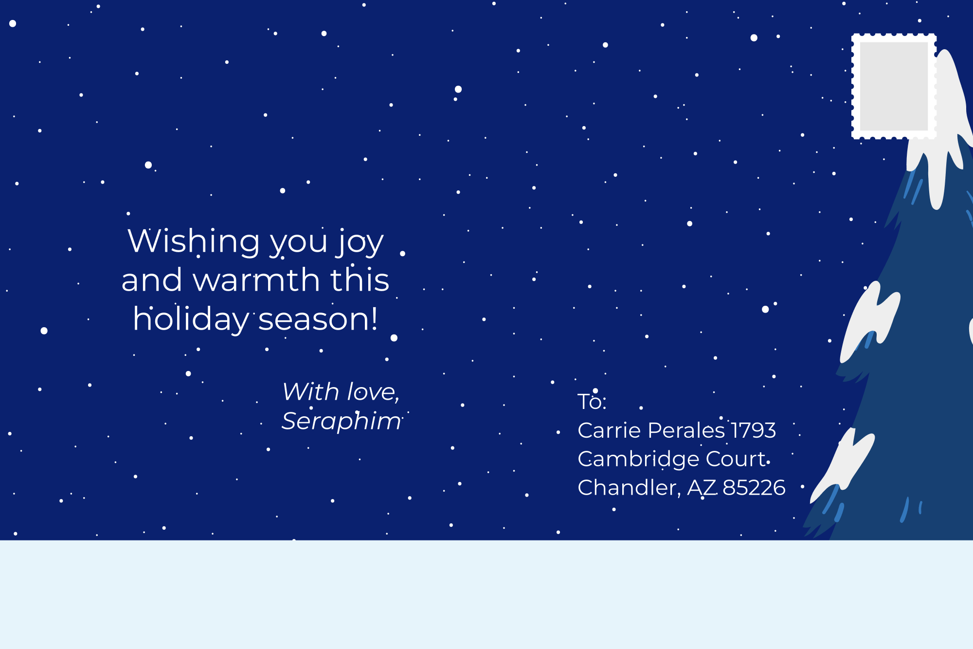 Free Hand-Drawn Christmas Postcard Template to Edit Online