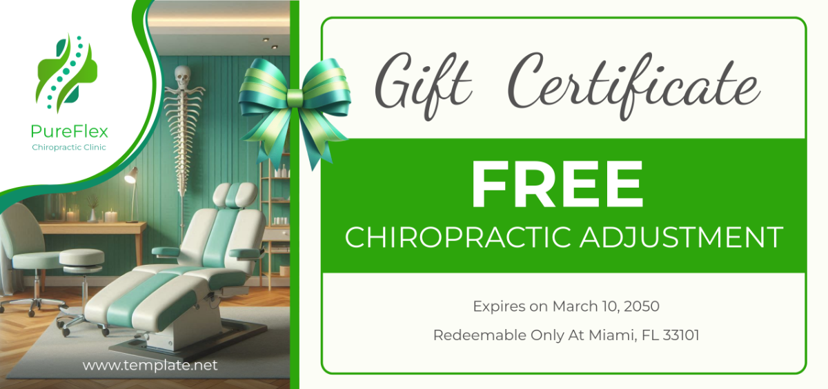 Chiropractic Clinic Gift Certificate Template - Edit Online & Download