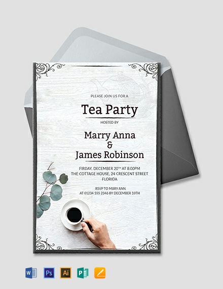 Free Elegant Tea Party Invitation Template Word Psd Indesign