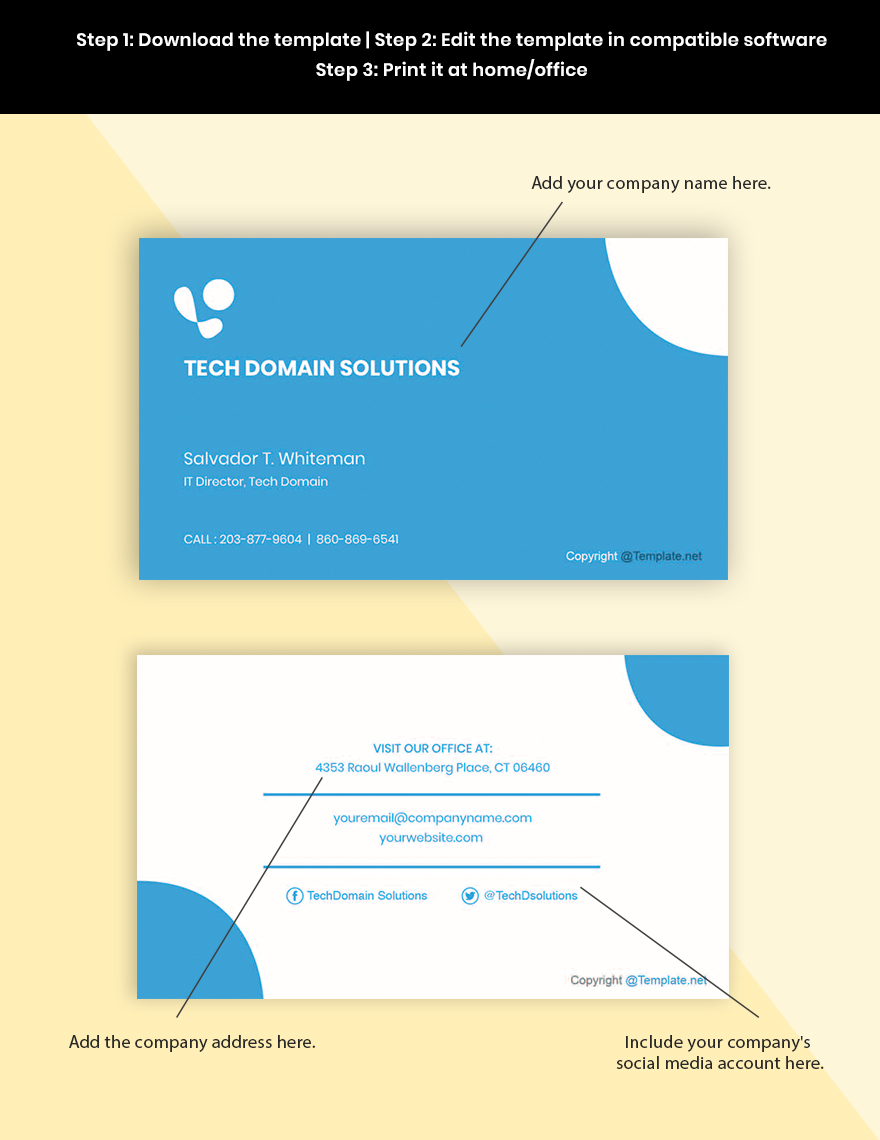 Simple IT Support Business Card Template